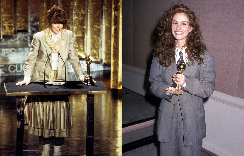 Diễn viên Diane Keaton (trái) nhận giải "Nữ diễn viên xuất sắc" tại Oscar 1978. 